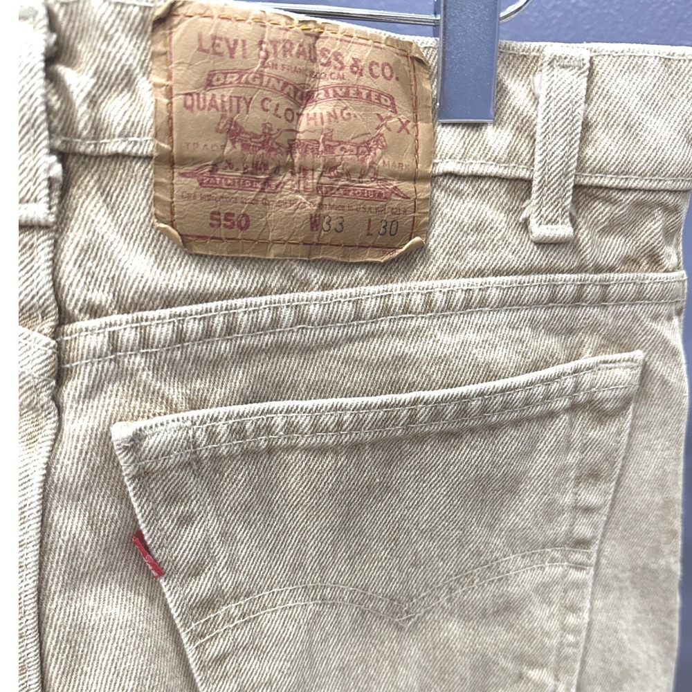 Levi Strauss 550 Beige‎ Relaxed Fit Mens Jeans W33 L30